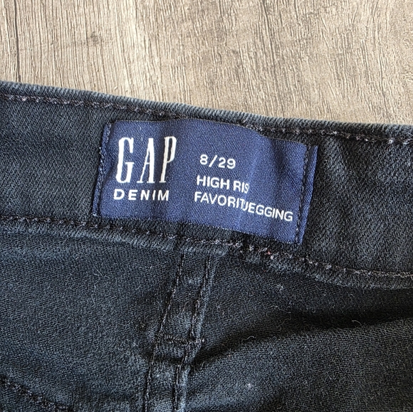 GAP HIGH RISE FAVORITE JEGGINGS PANTS SKINNY SLIM CLASSY 8 29 Grunge Goth - Picture 3 of 12